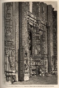 The portico carved of a temple in Tripetty (or Tirupati, in Andhra Pradesh), an important place of Hindu pilgrimage. Engraving to illustrate the journey to the meridional provinces of India