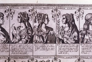 The sibyls: Libyan, Delphic, Cumaean (engraving)