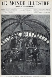 The Visit of the Inside of the Head of the Statue of Liberty at the Universal Exhibition - in 