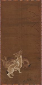 Three Hares Looking at the Moon by Unknown artist