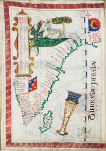 Tierra de Persia, scale: circa 1:13 500 000, showing additional places South India and Sri Lanka., c.1550-60 by Unknown artist