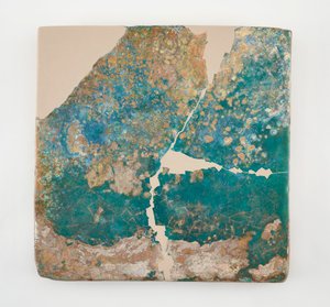Tile, Large Square. Broken, Repaired and Restored in Plaster by Unknown artist
