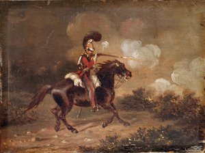 Trooper of 1st Life Guards firing a carbine
