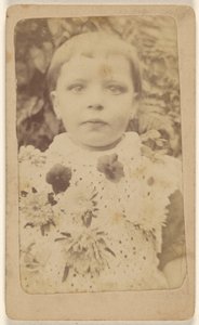 Unidentified Little Girl Wearing a Flowered Dress by Unknown artist
