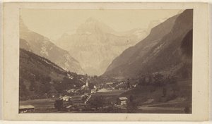 Unidentified Valley View with Mountain at Center Background