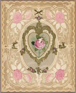 Untitled Valentine (Pink Flowers and Putti)