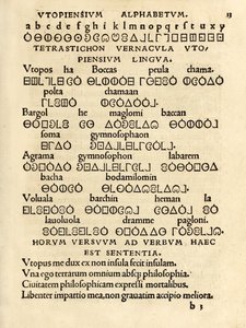 Utopian Alphabet from the 1518 third edition of 