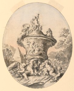Vase in Landscape by Unknown artist