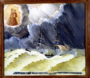 Vessel in difficulty - ex-voto of the Notre Dame de Laghet