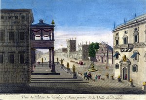 View of the Viceroi Palace and part of the city of Naples in 1760 by Unknown artist
