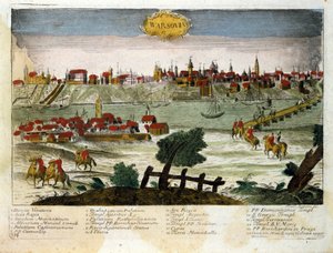 View of the City of Warsaw in Poland. End of the 18th Century