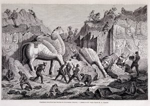 View of the Excavations of Khorsabad (Khunsabad) (Nineveh) - in Round the World, 2nd Week 1861