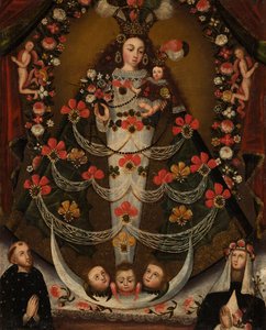 Virgin of Pomata with St. Nicholas Tolentino and St. Rose of Lima