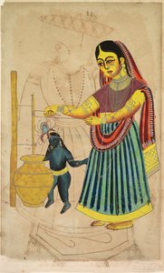 Yasoda Churning Butter (verso) by Unknown artist
