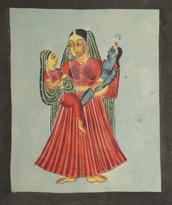 Yasoda Holding Krishna and Radha by Unknown artist