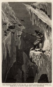 Young Eskimo Catching Arctic Penguins. Engraving to Illustrate the Voyage to the Free Sea of the Arctic Pole, by Doctor Hayes, Surgeon of the United States Navy, in 1860-1862, Published in Le Tour du Monde, Nouveau Journal des Voyages by Unknown artist
