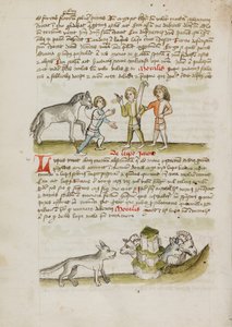 A Man Leading a Horse to Two Other Men; A Wolf before a Flock of Sheep and Rams by Unknown artist/maker