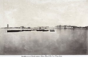 Boats in the Middle of the Sea with Part of the City of Alexandria in the Background, in Egypt