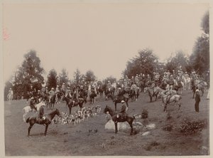 British and Indian riders at a meeting of the Ootacamund Hunt by Unknown photographer
