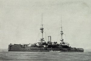 English Battleship Ocean, Sunk During Battle of Dardanelles on March 18