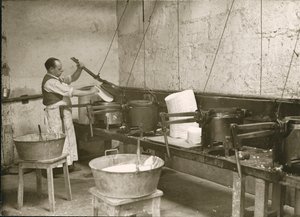 Laboratoire Metadier: A Man Prepares the Moulds for Making Kalmine