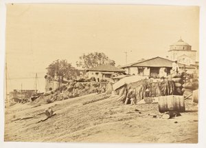 Ghat at Allahabad Fort, India, c.1858-61 by Unknown photographer