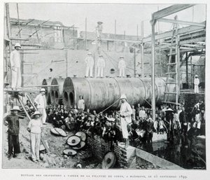 Installation of steam boilers of Haiphong cotton spinning on 25/9/1899 - in 