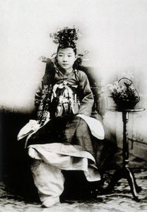 Korean woman in Traditional wedding dress by Unknown photographer
