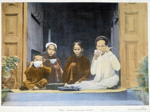 Meal of an Annamite Family, c. 1895, Around the World, Late 19th Century by Unknown photographer