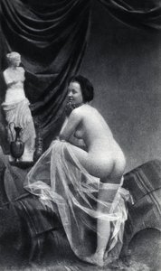 Naked Woman Posing Back (c.1855, Anonymous Photography) by Unknown photographer