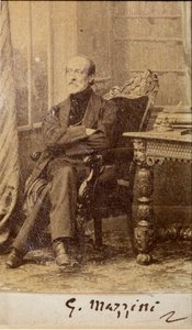 Portrait of Giuseppe Mazzini, with autograph by Unknown photographer