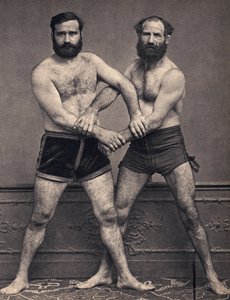 Portrait of the Marseille brothers in wrestler. Photography, late 19th century, Paris. Coll. Selva