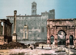 Rome. Temple of Saturn and Arch of Settimo Severo by Unknown photographer
