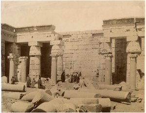 Second Courtyard of Mortuary Temple of Ramesses III, North Side, Medinet Habu, Egypt by Unknown photographer