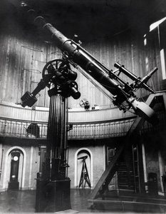 The Schmidt telescope by Giovanni Virginio Schiaparelli (1835-1910) astrophysicist in Brera (Milan) by Unknown photographer