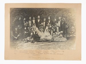 The Amateur Company for the Play The Frozen Deep, Including Charles Dickens, in the Garden of Albert Smith by Unknown photographer