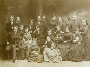 The First Dramatic Theatre Group in Warsaw. Albumin Photo by Unknown photographer