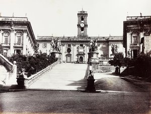 View of Campidoglio with the Palazzo Senatorio, Rome by Unknown photographer