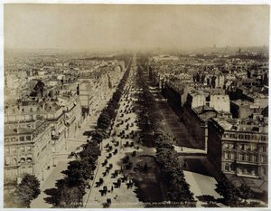 View of the Champs-Elysees from the Arc de Triomphe, end 19th century