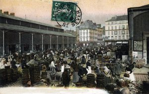 View of the Grand Marche in Rouen, Normandy by Unknown photographer