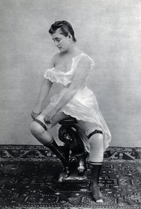Woman in lingerie around 1885 by Unknown photographer