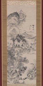 Empty Ferry at a Wilderness Crossing, c.1800 by Uragami Gyokudo