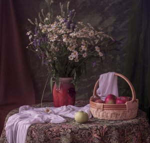 Rustic Flowers and Apples