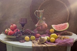 Rustic Fruit and Pitcher