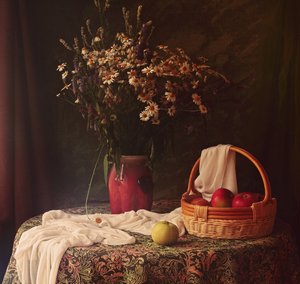 Wildflower and Apple Still Life by UstinaGreen