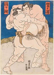 Sumo Wrestling Match between Uzugafuchi and Washigahama