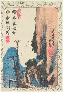 Bridge in a Gorge by Utagawa Hiroshige