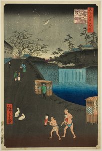 Aoi Slope, Outside Tora Gate, from the series "One Hundred Famous Views of Edo" by Utagawa Hiroshige