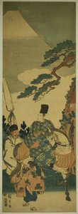 Ariwara no Narihira Passing Mount Fuji on His Journey to the East by Utagawa Hiroshige