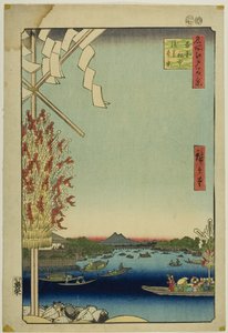 Asakusa River, Great Riverbank, Miyato River, from the series "One Hundred Famous Views of Edo" by Utagawa Hiroshige